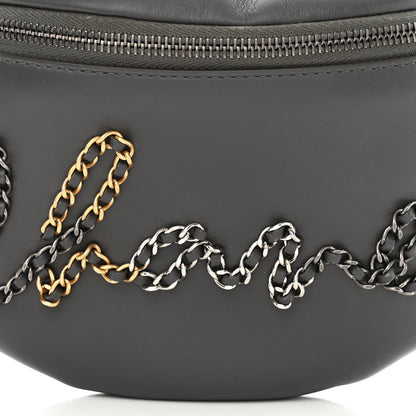 Chanel Calfskin Chain 20s Signe Waist Bag Grey 8 of 10