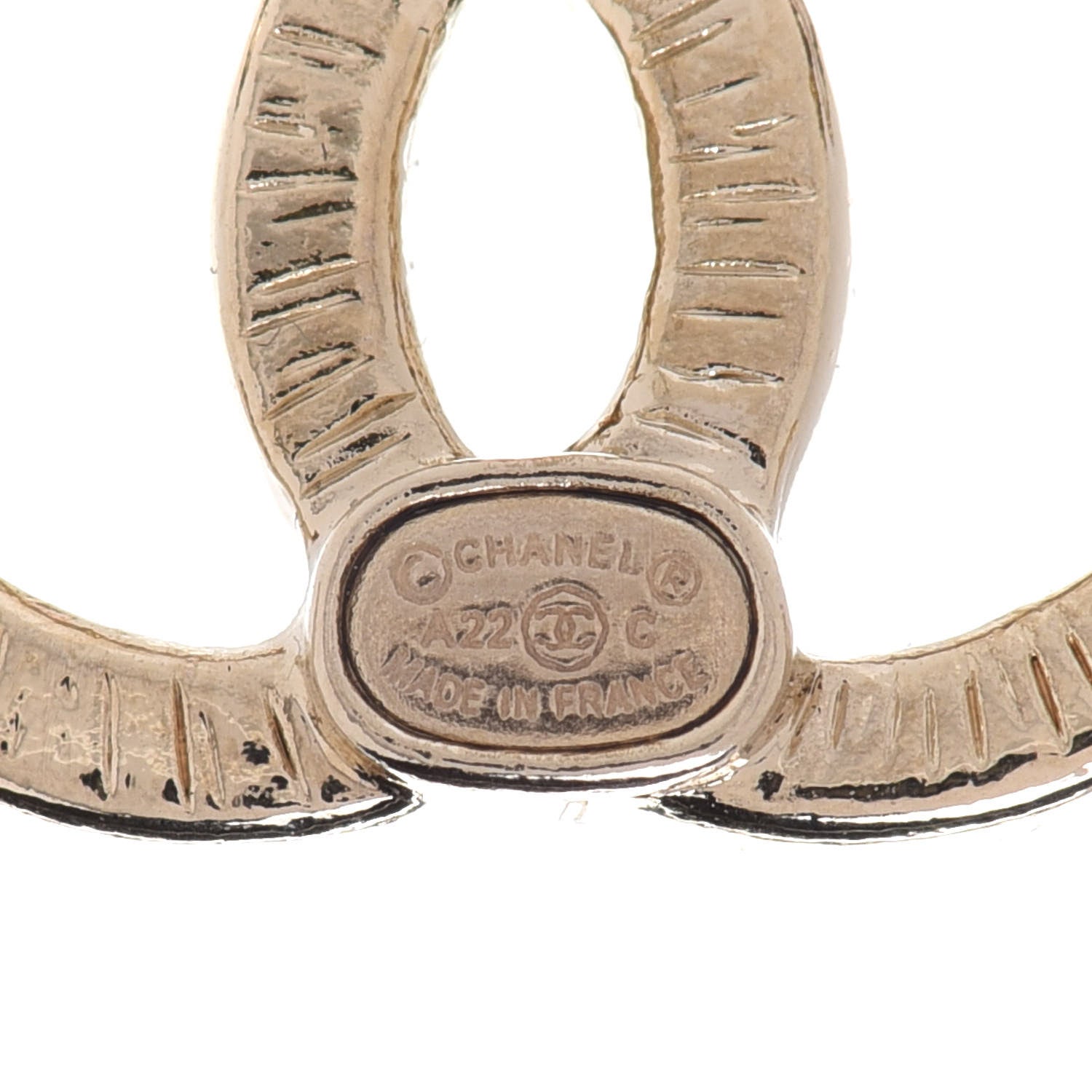 Chanel Enamel CC Earrings Pink Gold 4 of 5