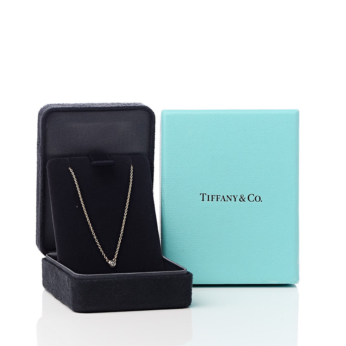 18K Rose Gold Diamond .03ct Elsa Peretti Diamonds by the Yard Pendant Necklace