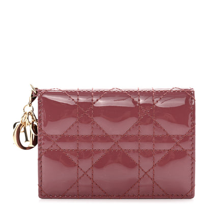 Christian Dior Patent Cannage Small Lady Dior Flap Card Holder Pink 1 of 8