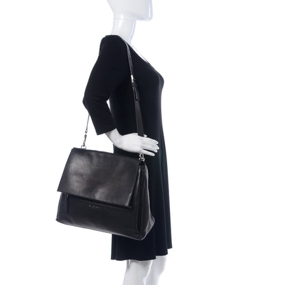 Givenchy Waxy Grained Calfskin Medium Pandora Pure Flap Bag Black 2 of 16