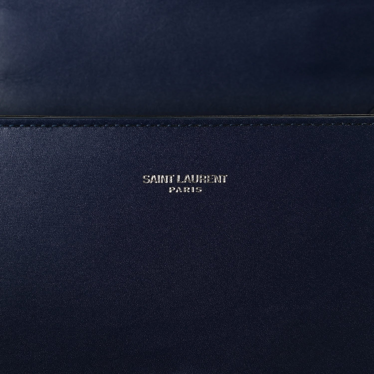 Saint Laurent Calfskin Mini Classic Monogram Cassandra Top Handle Bag Blue 7 of 10