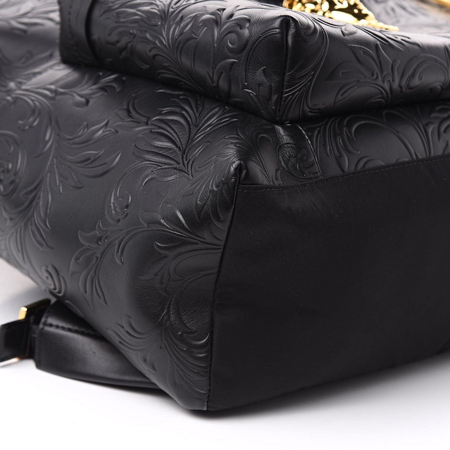 Calfskin Embossed Palazzo Medusa Backpack Black
