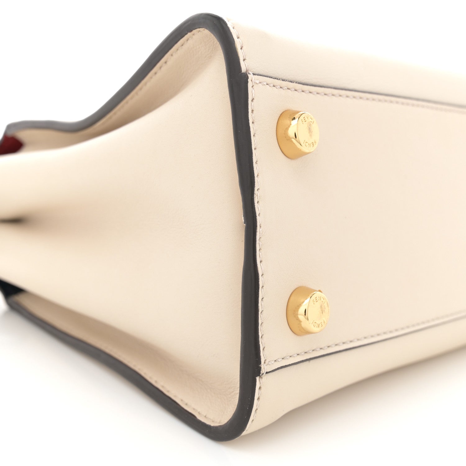 Fendi Vitello Tahiti Burro Bi-Color Medium Peekaboo Iconic Essentially Satchel Camelia Fragola Dark Blue 10 of 11