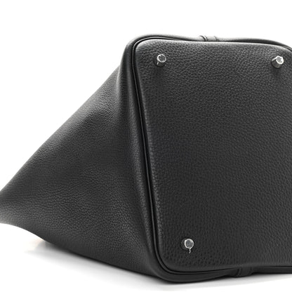Hermes Taurillon Clemence Picotin Lock 22 MM Black Gold 9 of 10