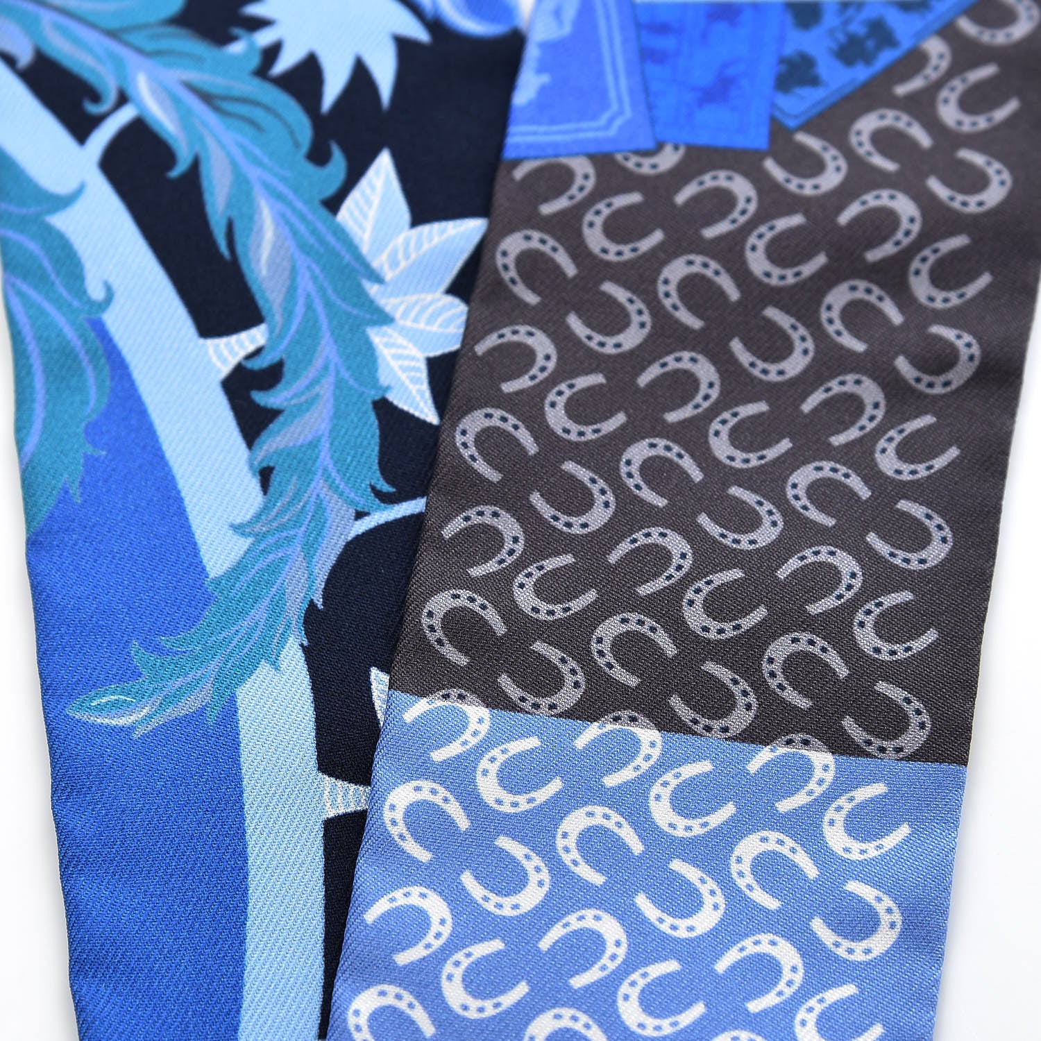 Hermes Silk Cheval Phoenix Twilly Marine Ciel Cobalt 5 of 6