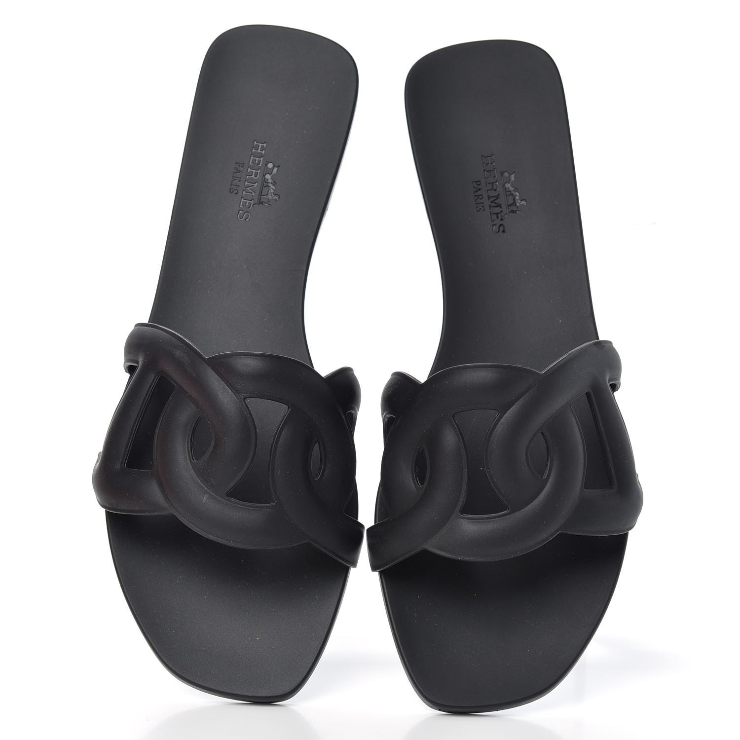 Hermes Rubber Aloha Sandals 37 Black 5 of 11