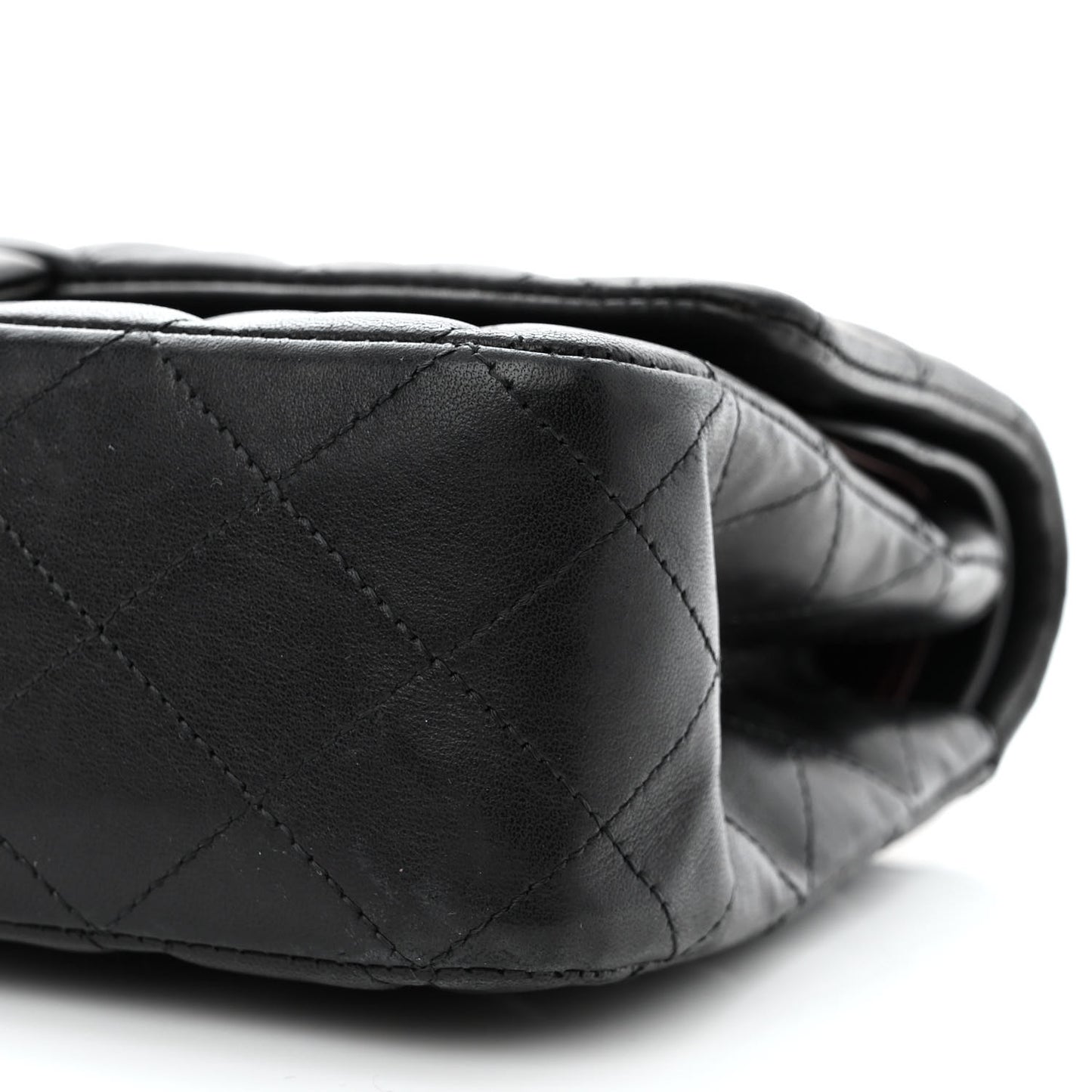 Lambskin Quilted Medium Double Flap Black