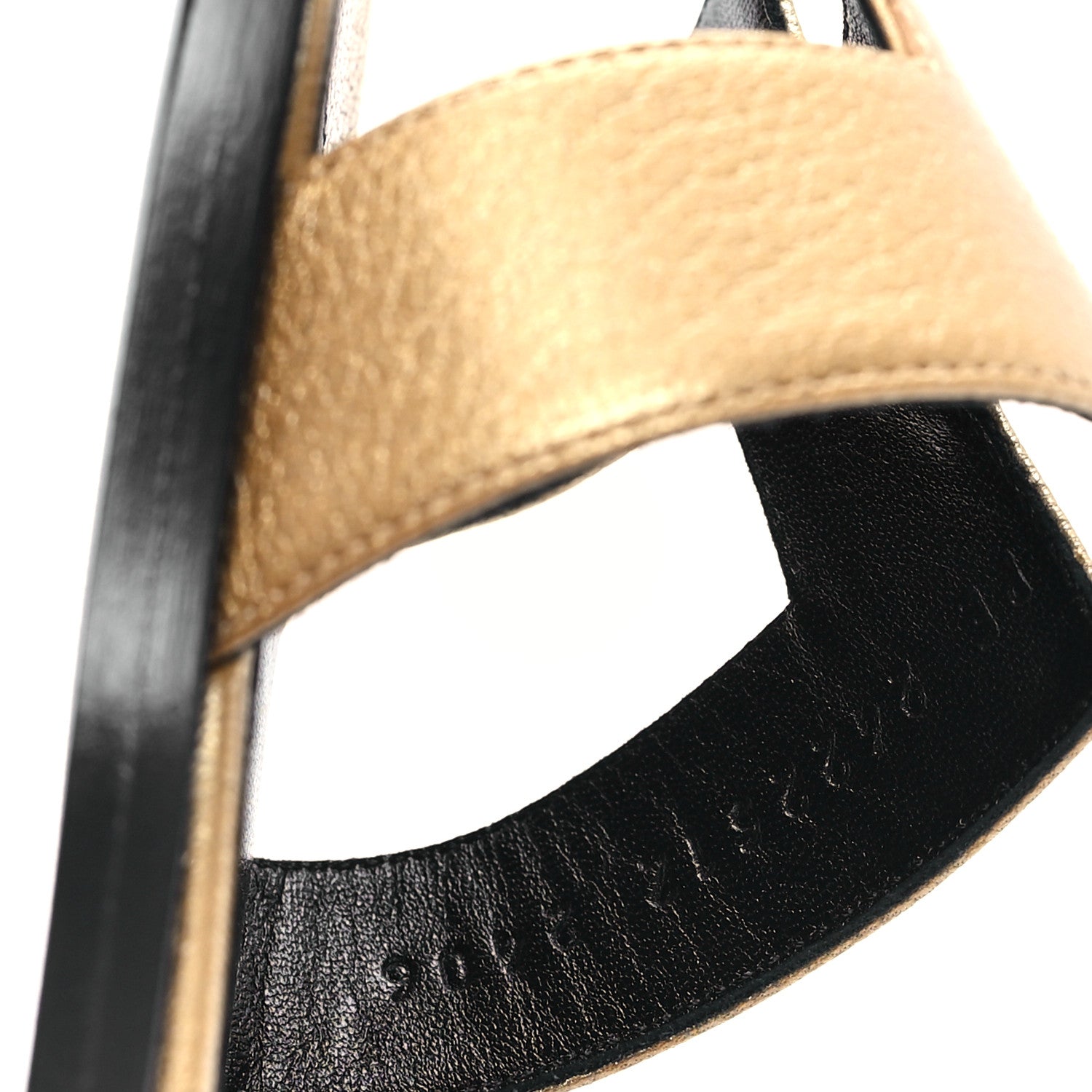 Hermes Metallic Chevre Chamkilight Santorini Sandals 37 Dore 9 of 10
