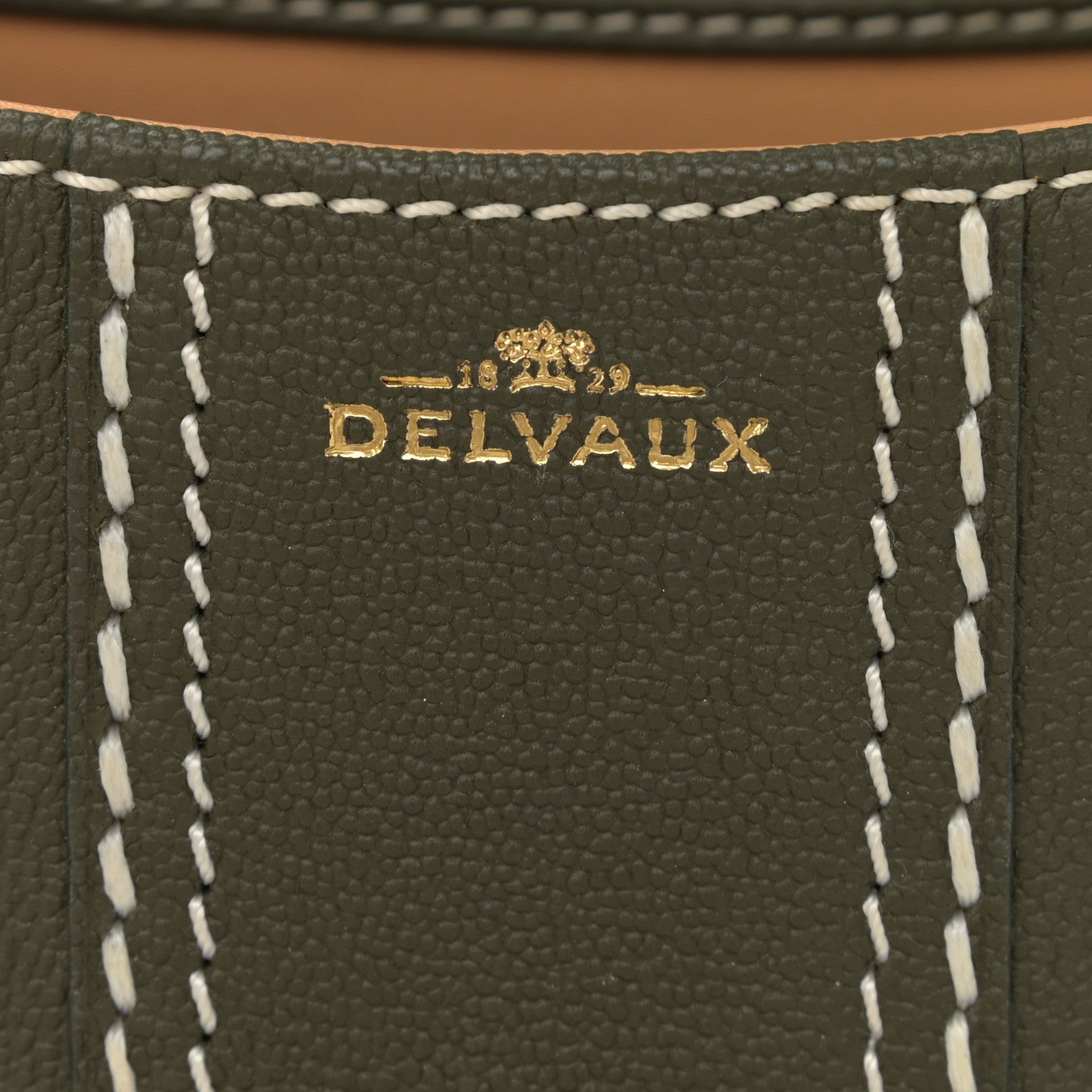 Delvaux Grained Rodeo Calfskin Surpique Mini Brillant Satchel Kaki Ivory 6 of 10