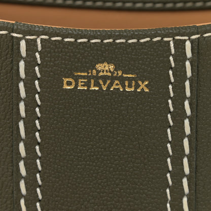Delvaux Grained Rodeo Calfskin Surpique Mini Brillant Satchel Kaki Ivory 6 of 10