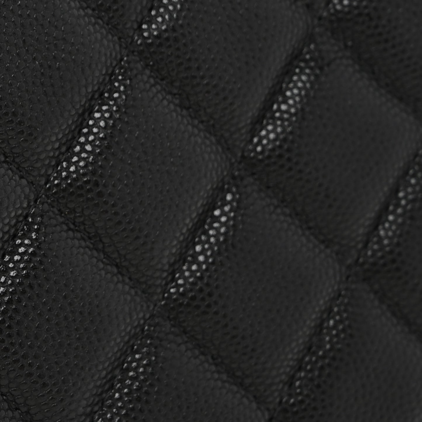 Caviar Quilted Small Curvy Pouch Cosmetic Case Black