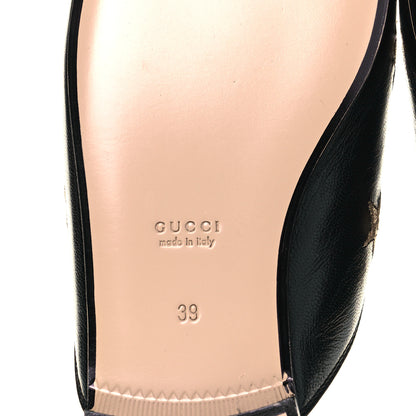 Gucci Goatskin Bee Star Embroidered Womens Princetown Slippers 39 Black 6 of 9