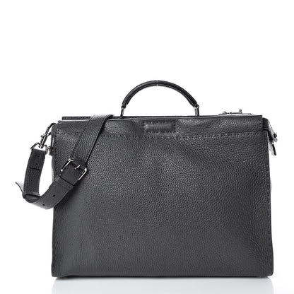 Fendi Cuoio Romano Selleria Monster Eyes Large Peekaboo Iconic Fit Satchel Asfalto 3 of 16