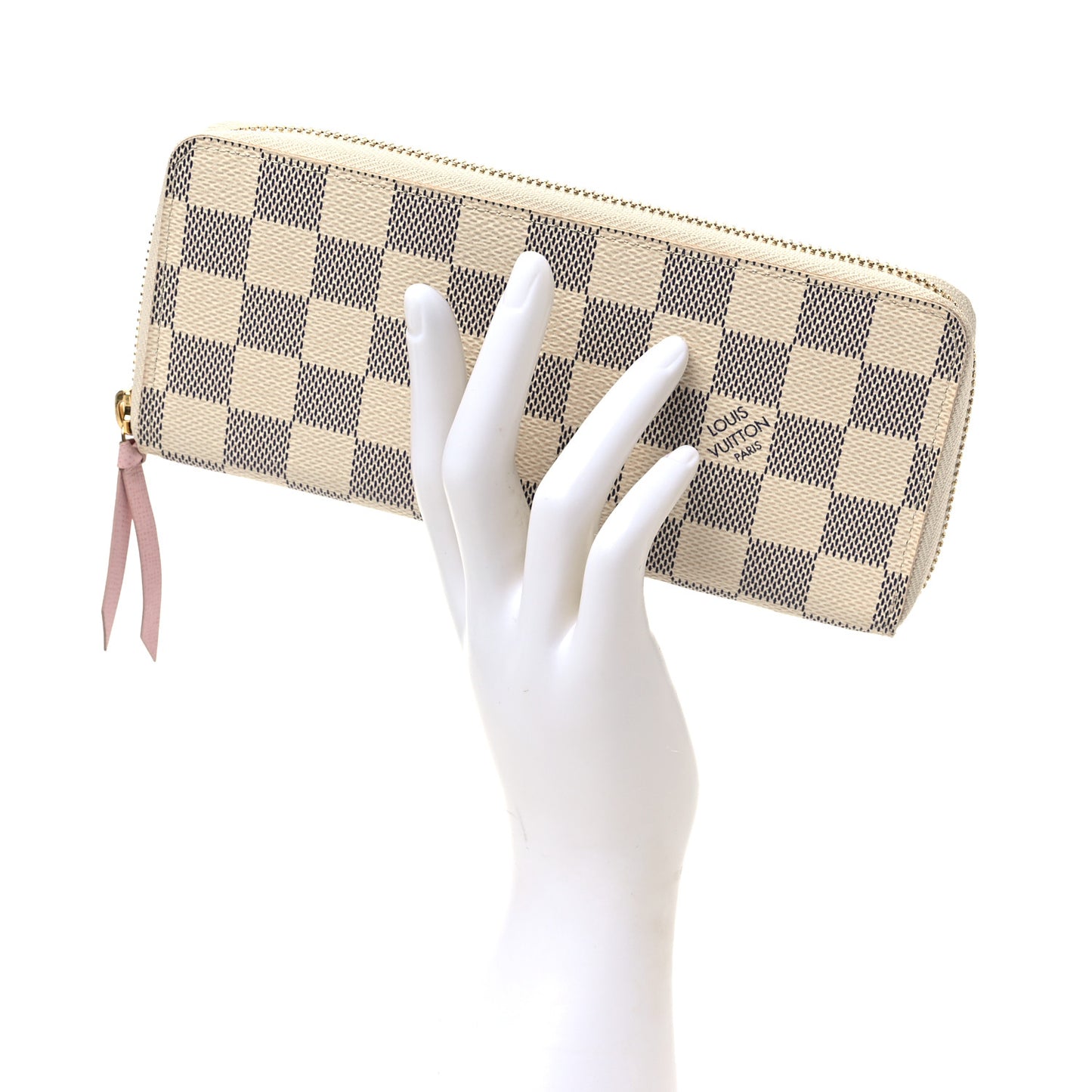 Damier Azur Clemence Wallet Rose Ballerine