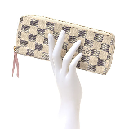 Louis Vuitton Damier Azur Clemence Wallet Rose Ballerine 2 of 7
