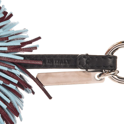 Fendi Shiny Nappa Faces Fringe Bag Bug Charm Bordeaux Multicolor 3 of 4