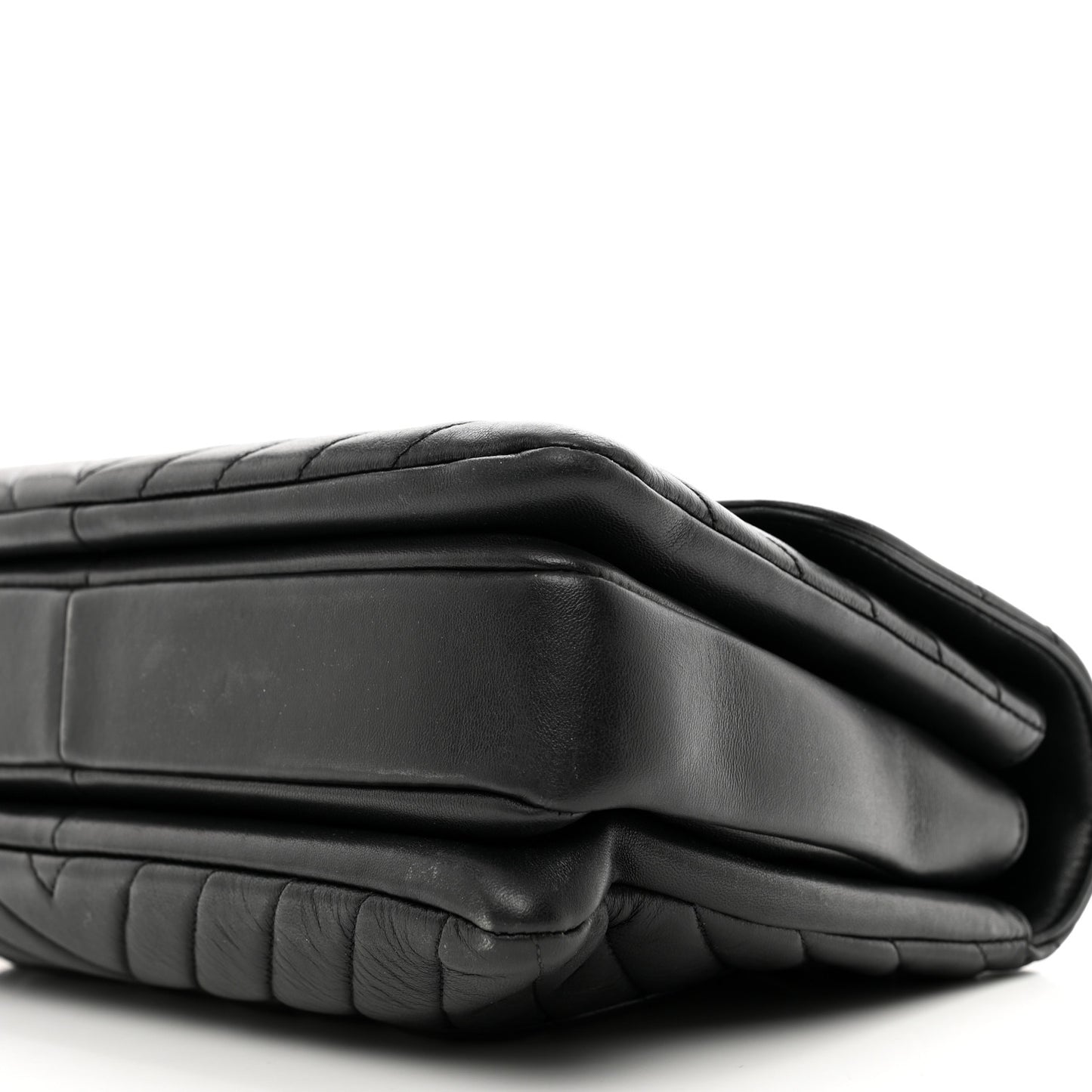 Lambskin Chevron Quilted Medium Trendy CC Dual Handle Flap Bag Black