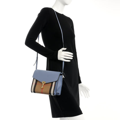 Burberry Derby Calfskin House Check Small Macken Crossbody Bag Slate Blue 2 of 9