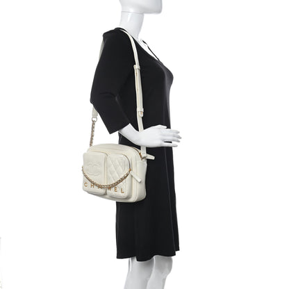 Chanel Calfskin Quilted Large Camera Case White 2 of 11