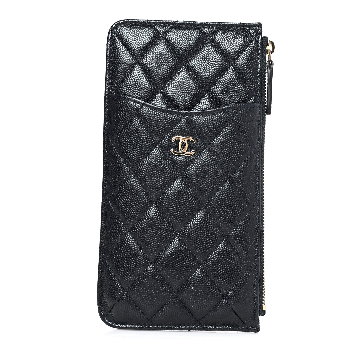 Chanel Caviar Quilted Classic Flat Wallet Pouch Black 1 of 9
