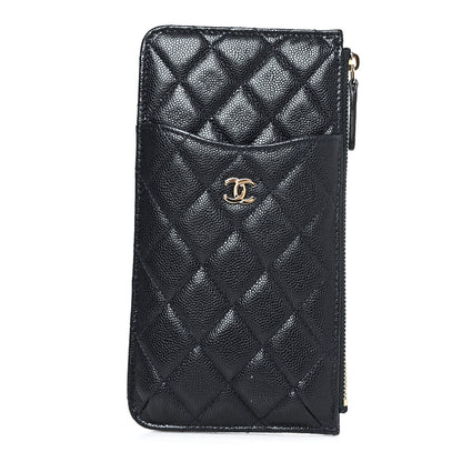 Chanel Caviar Quilted Classic Flat Wallet Pouch Black 1 of 9