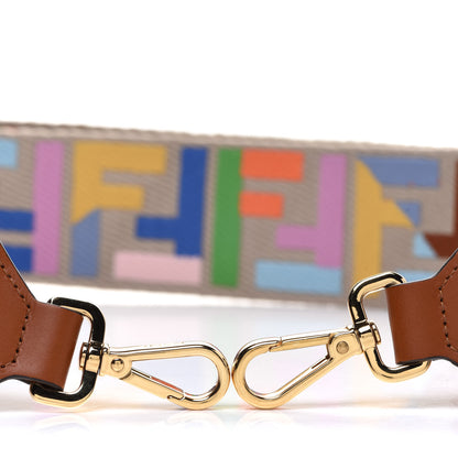 Fendi Canvas Calfskin FF 1974 Adjustable Strap You Multicolor Cuoio 5 of 5