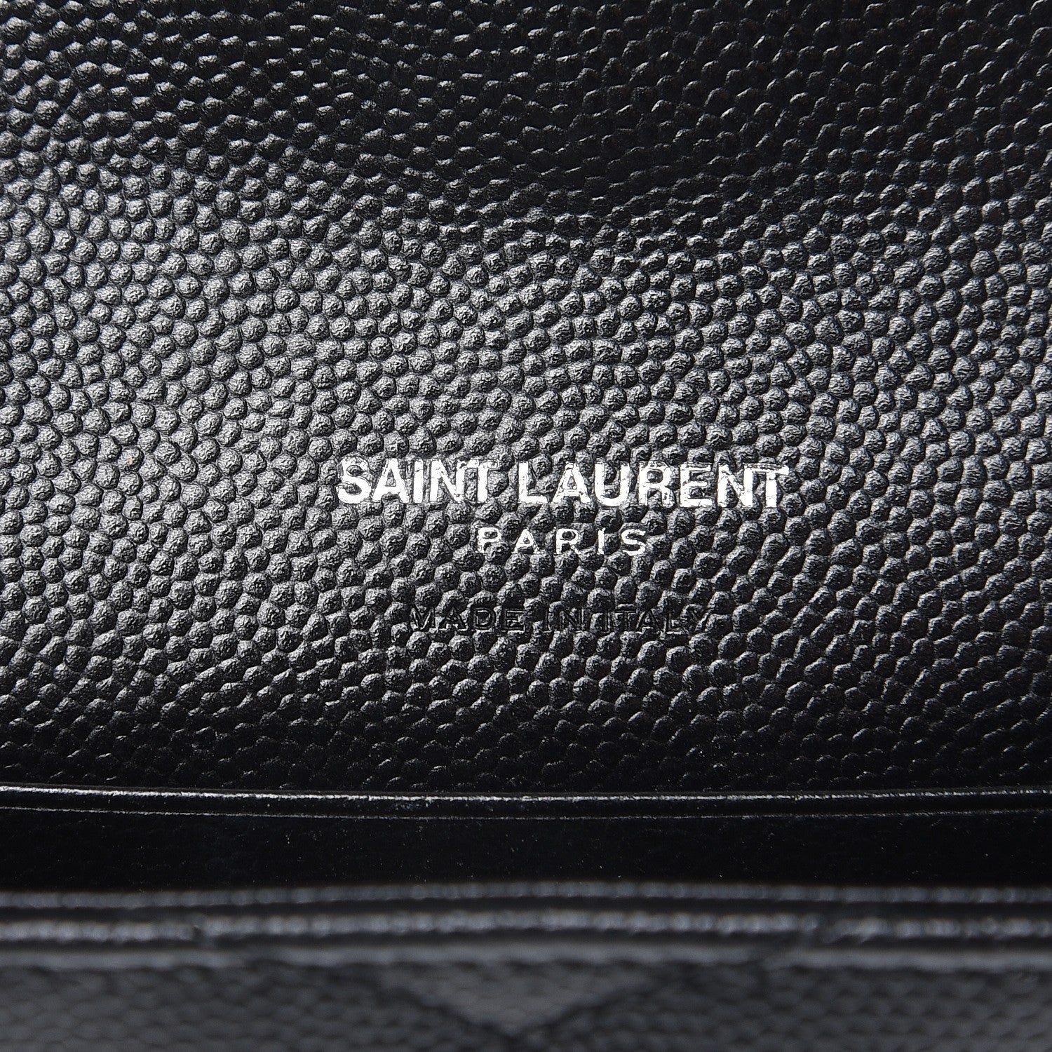 Saint Laurent Grain De Poudre Matelasse Chevron Small Monogram Envelope Wallet Black 6 of 7