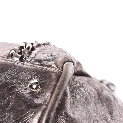 Chanel Metallic Cracked Calfskin Modern Chain Tote Dark Silver 11 of 16