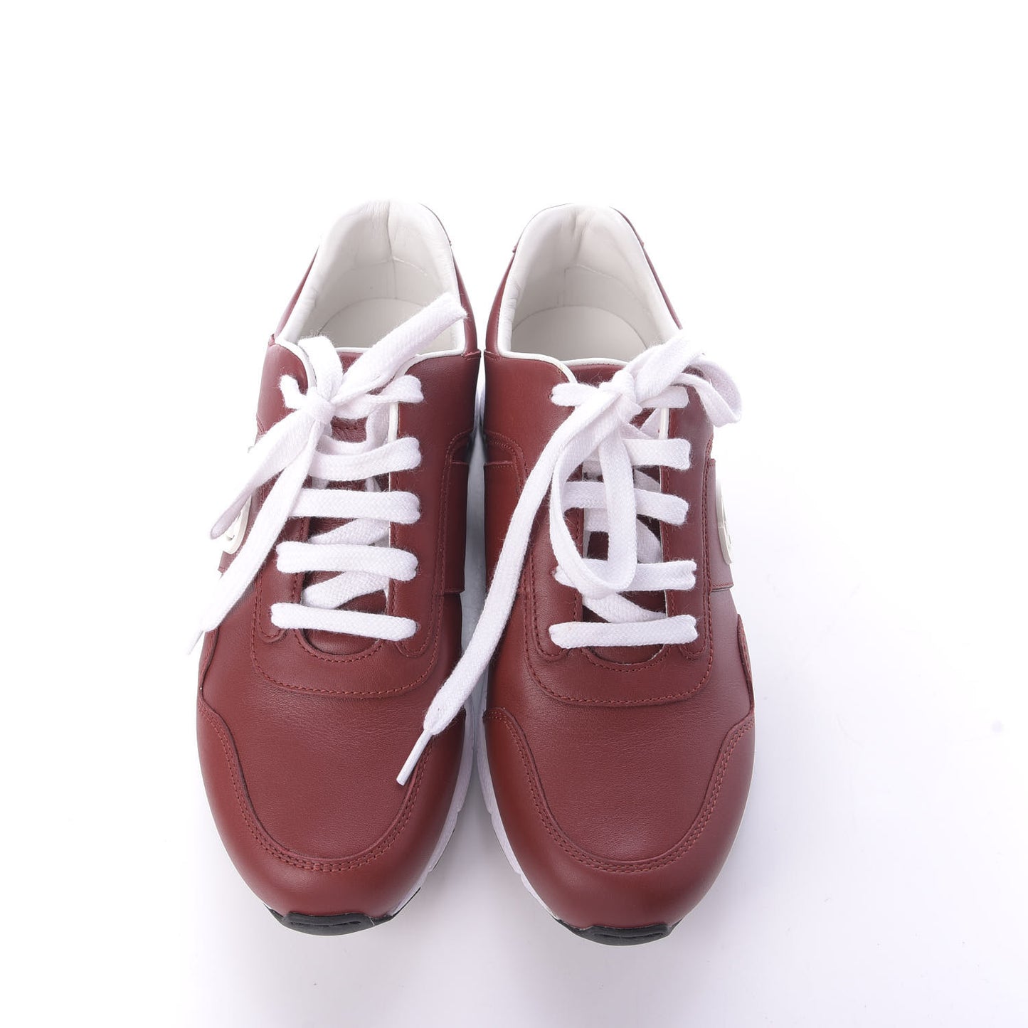 Calfskin Womens Interlocking G Sneakers 38 Red