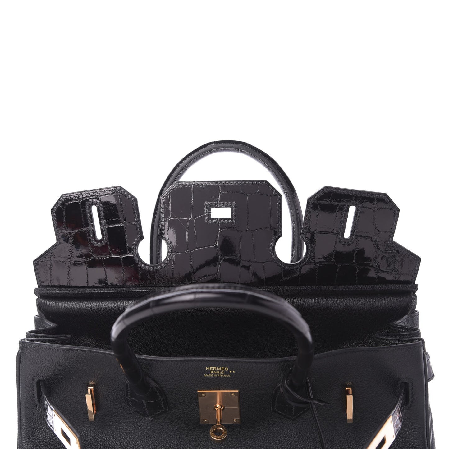 Taurillon Novillo Shiny Niloticus Crocodile Birkin Touch 30 Black