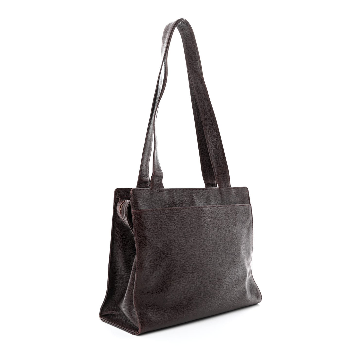 Caviar Flap Shoulder Bag Brown