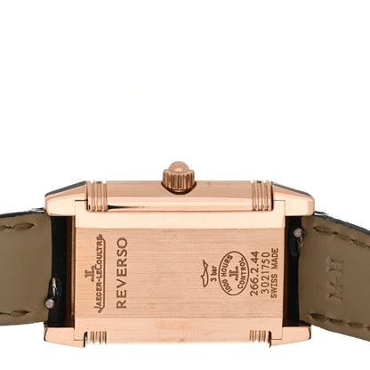 Jaeger-LeCoultre 18K Rose Gold Alligator Diamond 33mm Reverso Classic Duetto Manual Winding Watch Black Q2662420 6 of 7