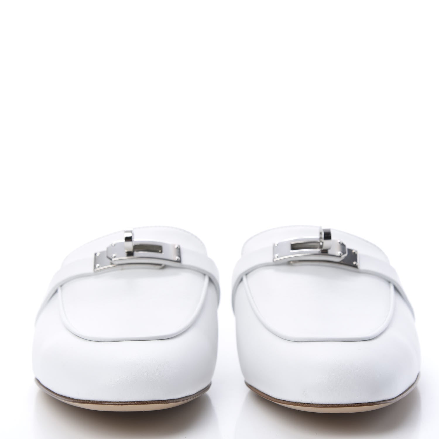 Hermes Calfskin Oz Mules 37 White 2 of 7