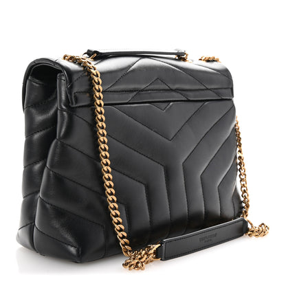 Saint Laurent Calfskin Y Quilted Monogram Small Loulou Chain Satchel Black 3 of 9