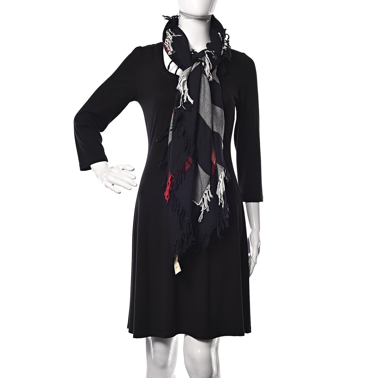 Burberry Merino Wool House Check Scarf Navy 2 of 5