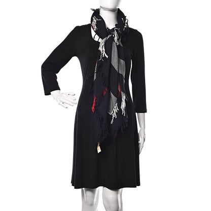 Burberry Merino Wool House Check Scarf Navy 2 of 5