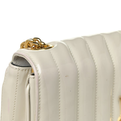 Saint Laurent Patent Matelasse Monogram Large Vicky Chain Bag White 21 of 26
