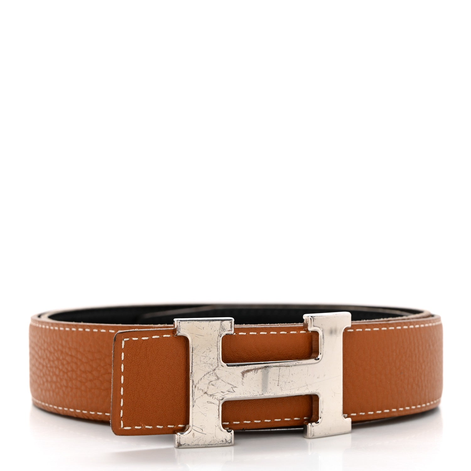 Hermes Box Togo 32mm H Belt 105 42 Black Gold 2 of 9