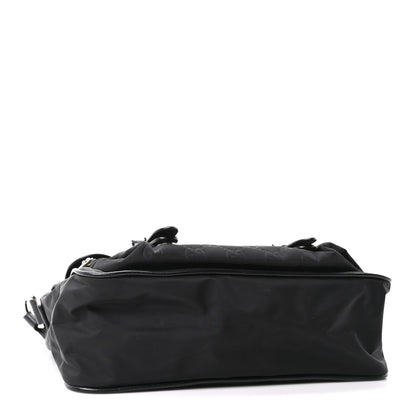 Gucci Nylon Monogram Double Buckle Flap Messenger Bag Black 4 of 10