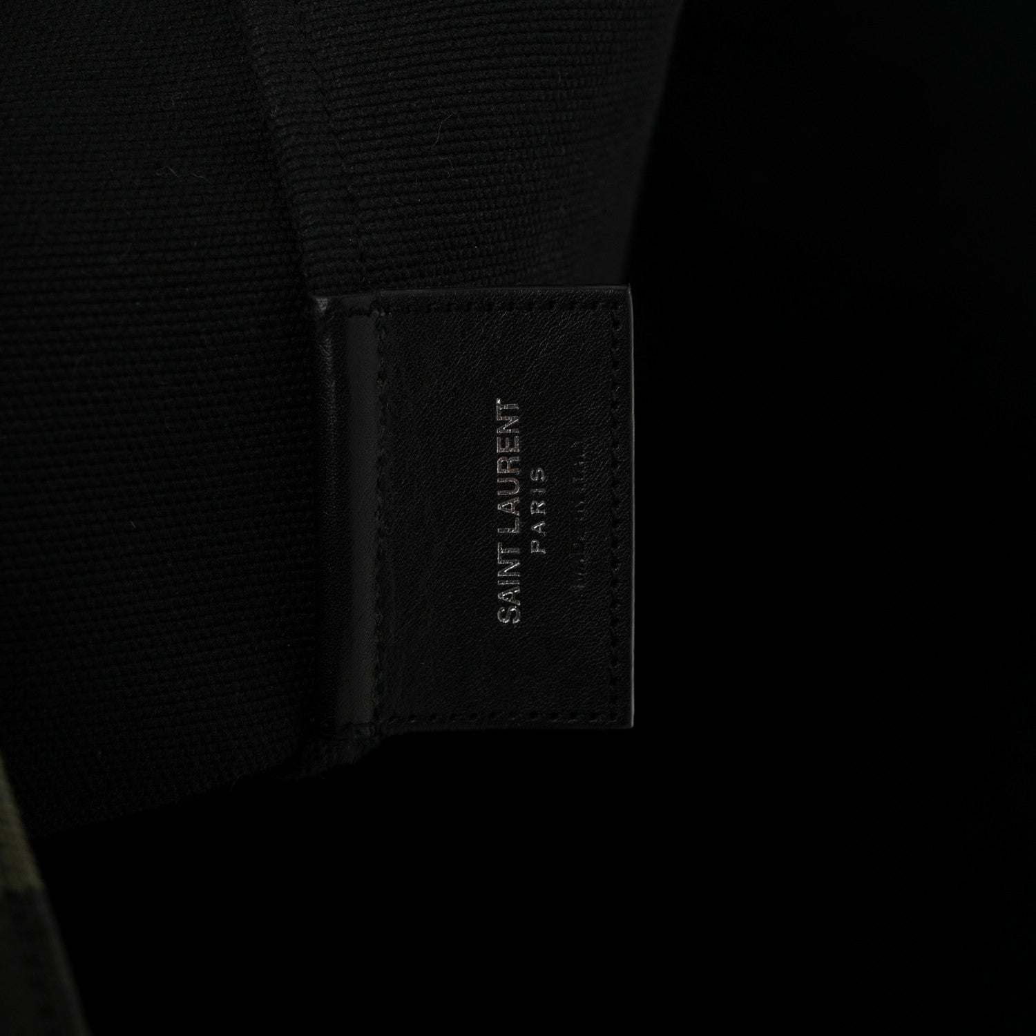 Saint Laurent Canvas Beach Shopping East West Tote Black 6 of 10