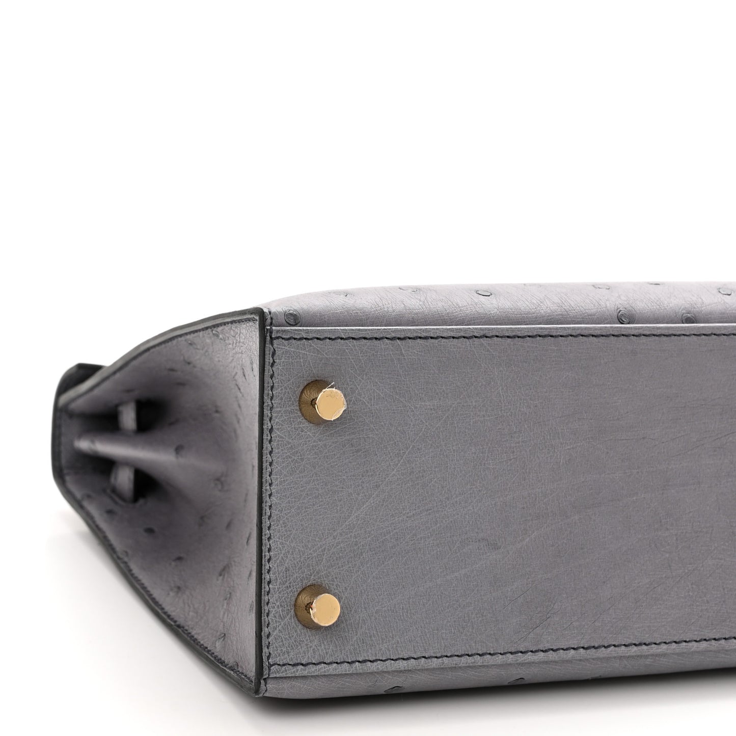Ostrich Horseshoe Kelly Sellier 25 Gris Agate Bleu Electrique