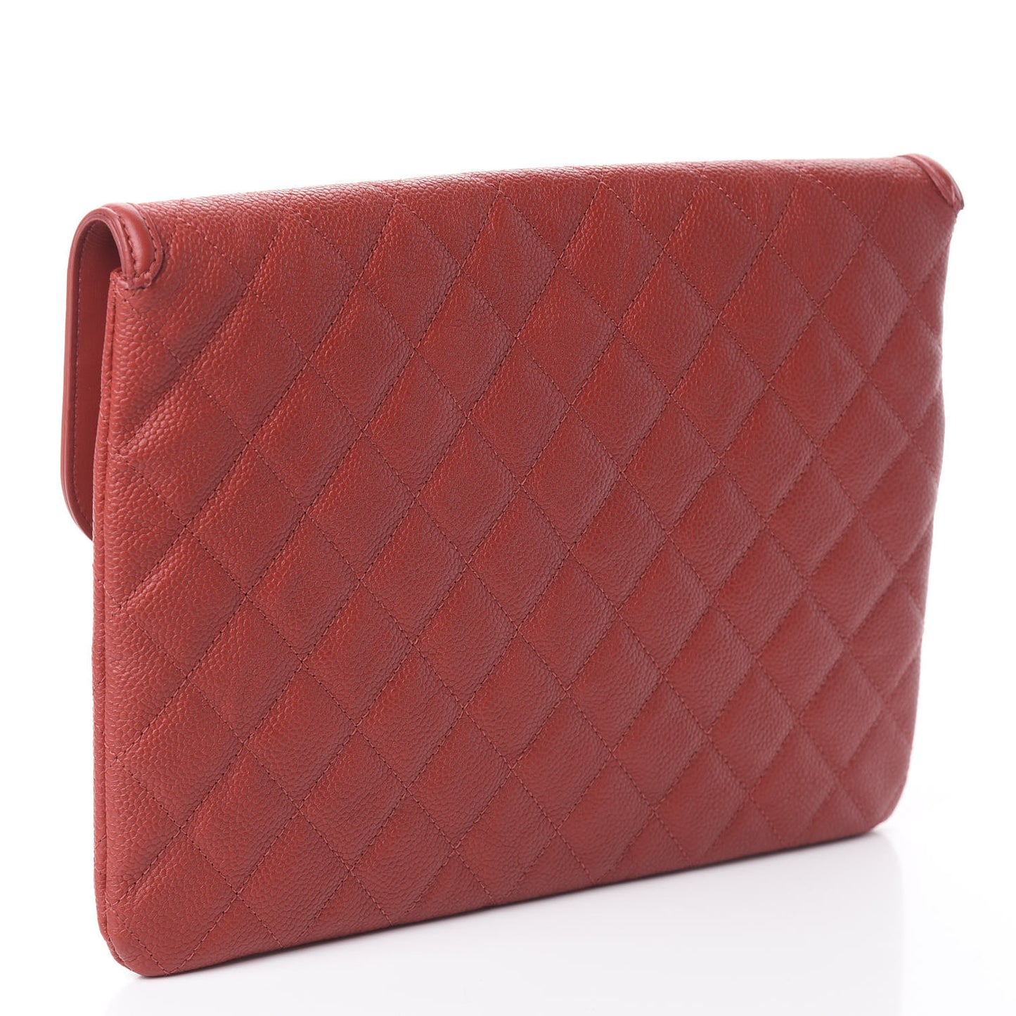 Caviar Quilted Filigree Flap Pouch Red