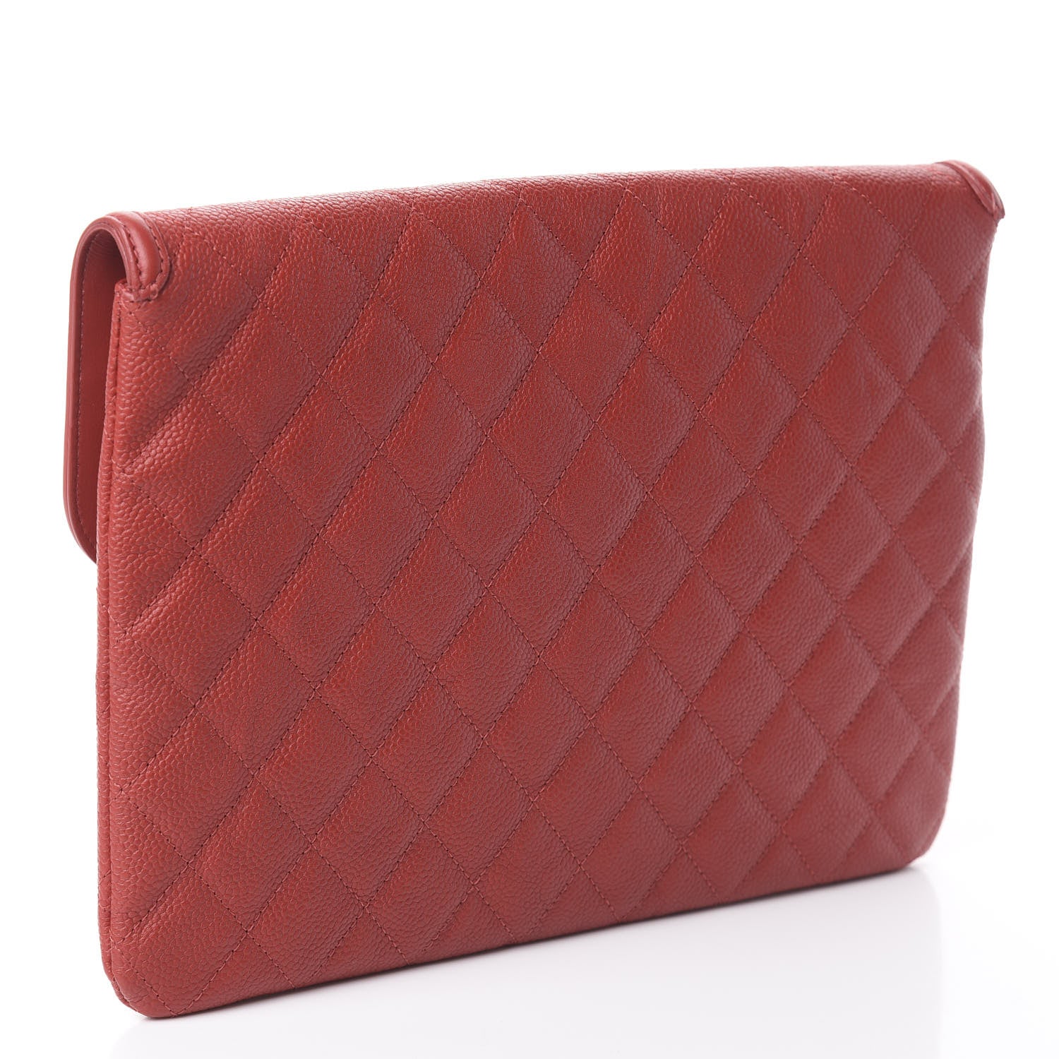 Chanel Caviar Quilted Filigree Flap Pouch Red 2 of 6