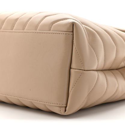 Saint Laurent Calfskin Y Quilted Monogram Medium Loulou Chain Satchel Dark Beige 10 of 14