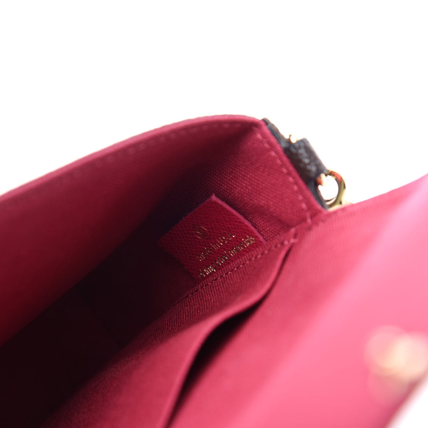 Monogram Pochette Felicie Chain Wallet Fuchsia