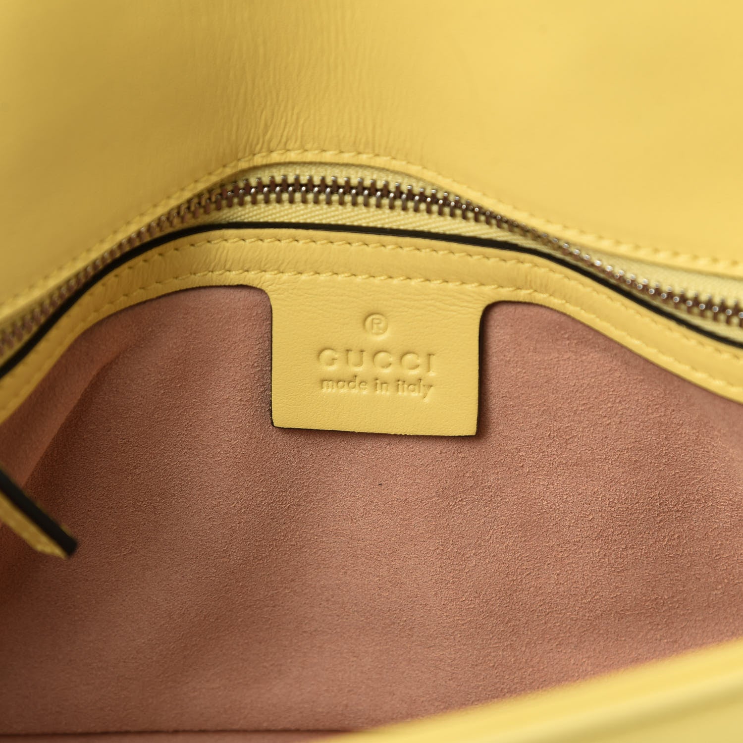 Gucci Calfskin Matelasse Small GG Marmont Shoulder Bag Banana 7 of 12