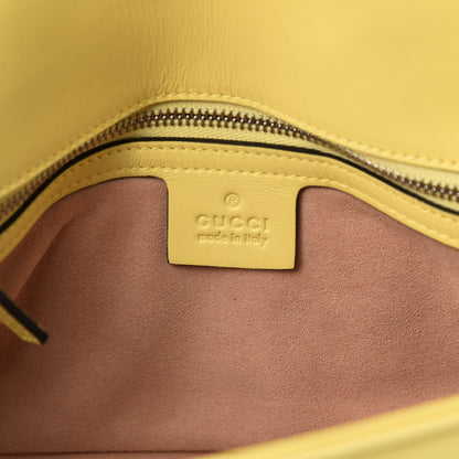 Gucci Calfskin Matelasse Small GG Marmont Shoulder Bag Banana 7 of 12
