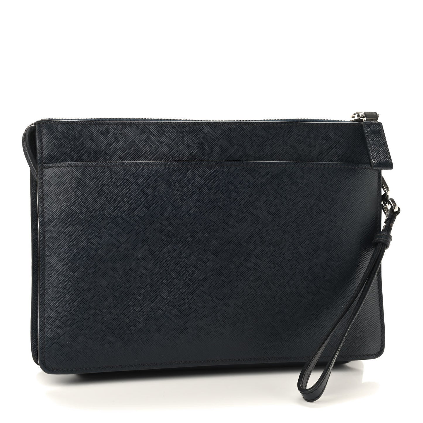 Saffiano Clutch Wristlet Bag Navy