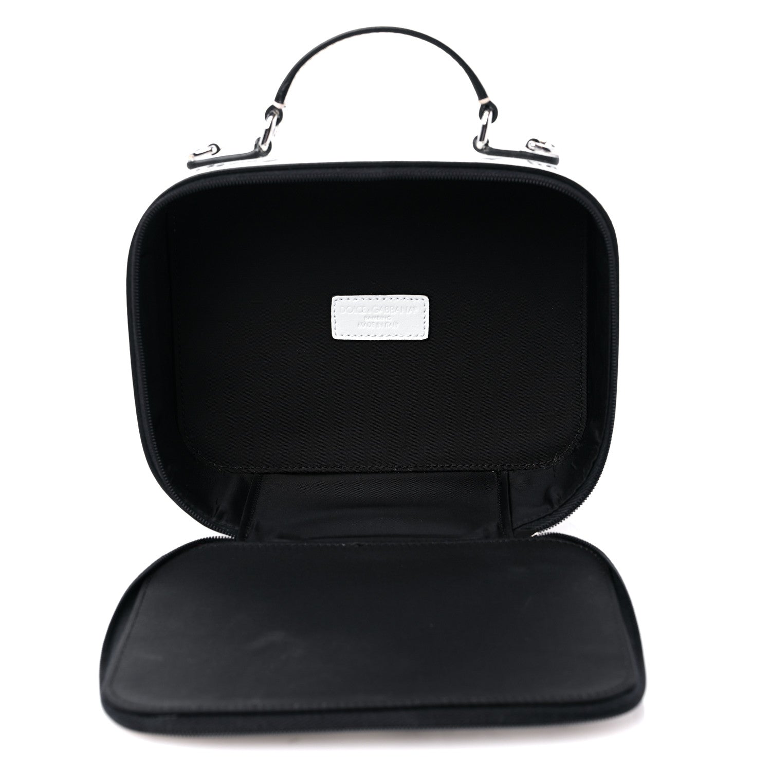 Dolce & Gabbana DOLCE & GABBANA Calfskin DG Graffiti Print Top Handle Bag White Black 6 of 13